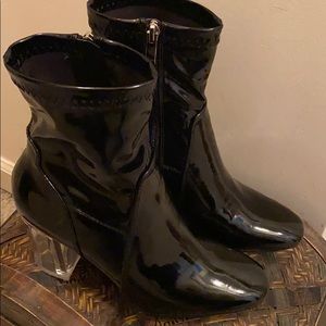 Ollio Clear High Heel Ankle Boots